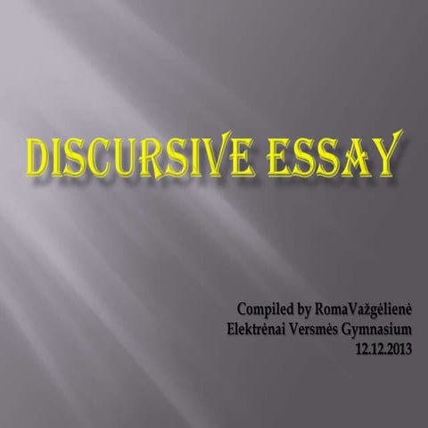 Discursive essay