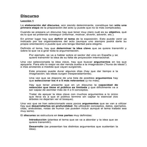 Discurso, Preparación