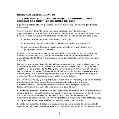 Discurso de apertura del seminario Institutional and Organizational Designs o...