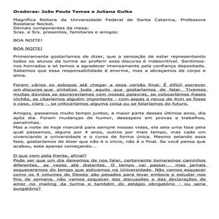 Discurso de Formatura