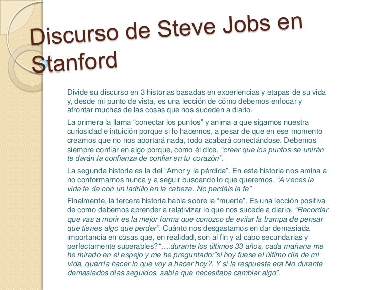 Discurso de steve jobs en stanford