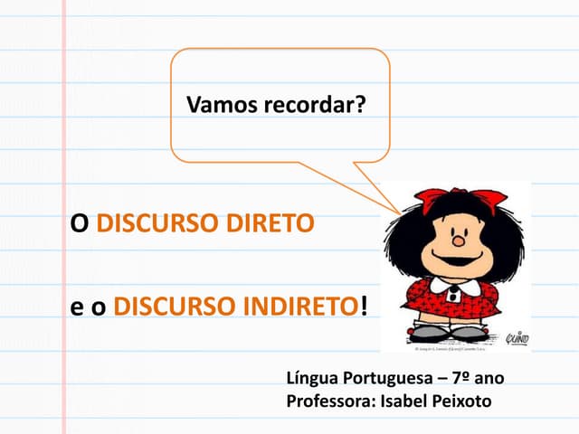 Discurso direto e indireto
