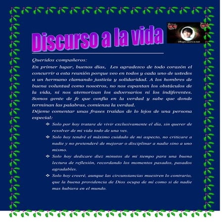 Discurso para la vida...