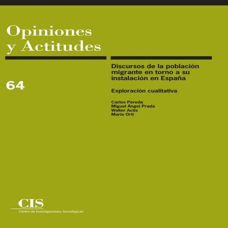 Discursos de la poblacion migrante entrono a su instalacion en españa