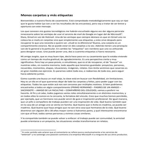 Más "etiquetas" y menos "carpetas"