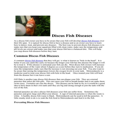 DISCUS FISH Introduction Morphology and its behaviour characteristics ...