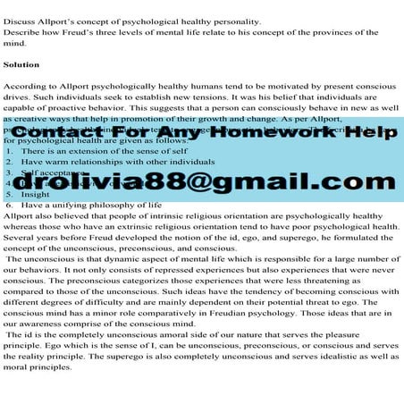 Discuss Allport’s concept of psychological healthy personality.Des.pdf