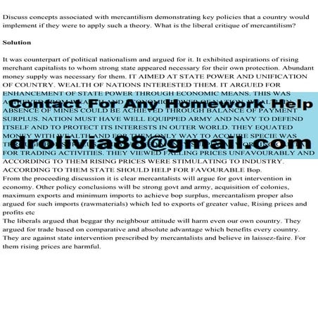 Discuss concepts associated with mercantilism demonstrating key poli.pdf