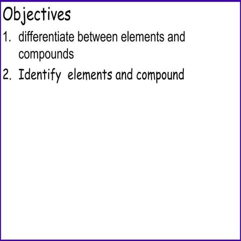 Discuss element compound