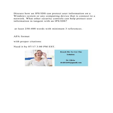 Discuss how an IPSIDS can protect user information on a Windows sys.docx