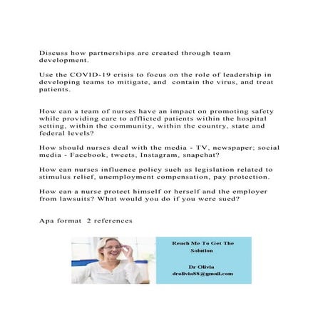 Discuss how partnerships are created through team development..docx