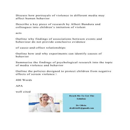 Discuss how portrayals of violence in different media may affect hum.docx