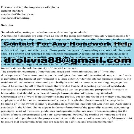 Discuss in detail the importance of either ageneral standardstan.pdf