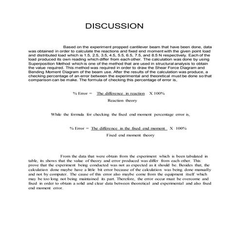 Discussion propped cantilever beam