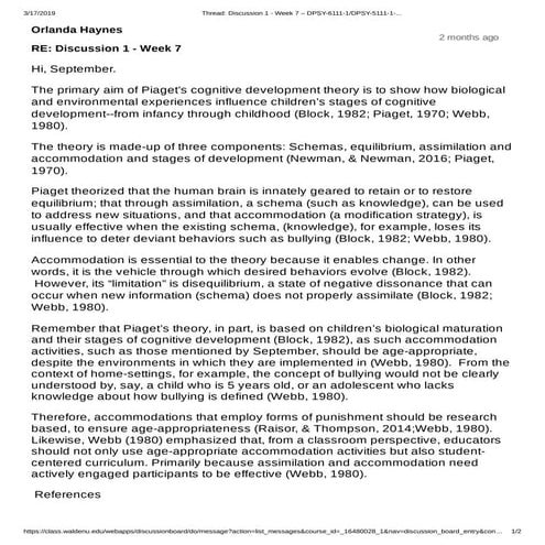 Thread: Discussion 1 - Week 7 – DPSY-6111-1/DPSY-5111-1