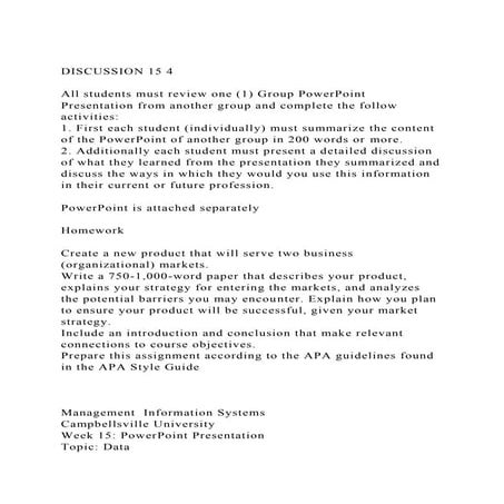 DISCUSSION 15 4All students must review one (1) Group PowerP.docx