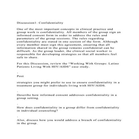 Discussion1 ConfidentialityOne of the most important concep.docx