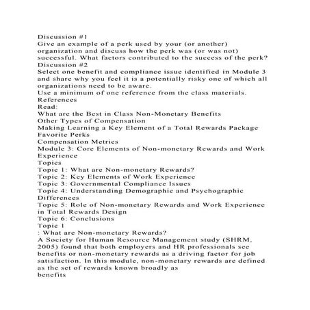 Discussion #1Give an example of a perk used by your (or another) o.docx