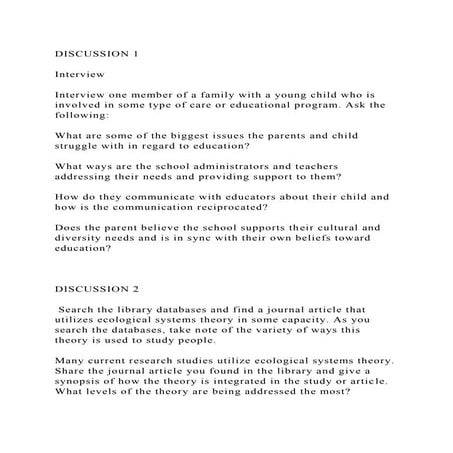 DISCUSSION 1InterviewInterview one member of a family with a