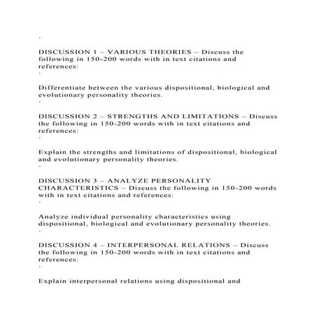 ·DISCUSSION 1 – VARIOUS THEORIES – Discuss the following in 150-.docx