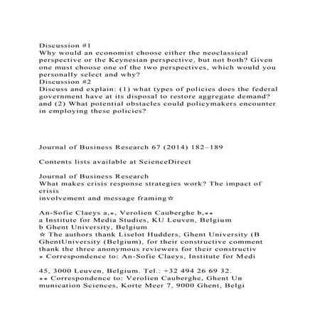 Discussion #1Why would an economist choose either the neoclassic.docx