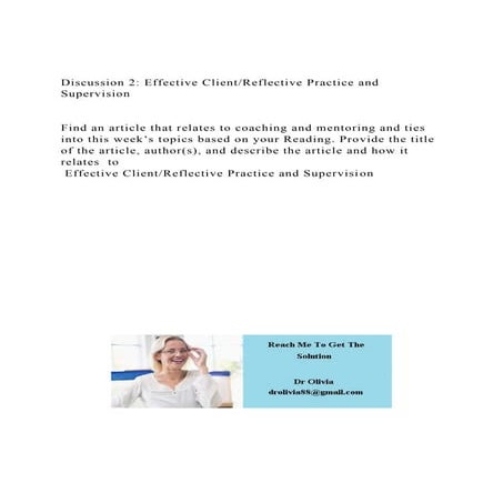 Discussion 2 Effective ClientReflective Practice and Supervisi.docx