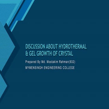 Discussion about hydrothermal & gel growth method of crystal