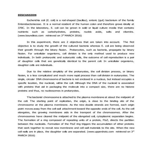 Discussion for microbial growth