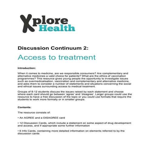 Discussion continuum - Access to treatment