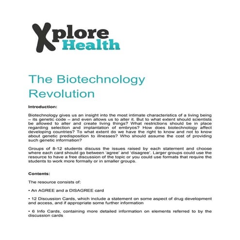 Discussion continuum - The biotechnology revolution