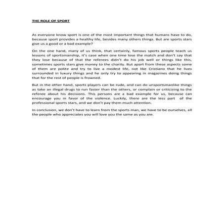 Discussion essay about sport