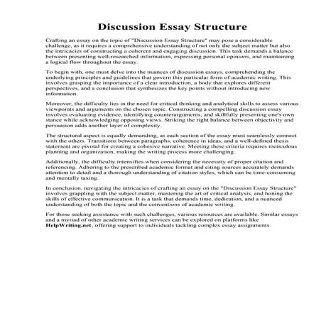 Discussion Essay Structure | PDF