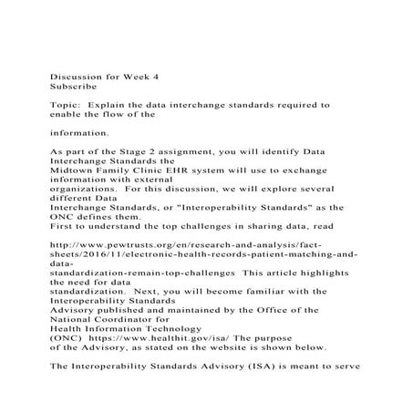 Discussion for Week 4SubscribeTopic  Explain the data i.docx