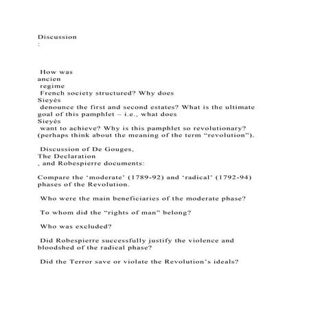 Discussion How was ancien regime French society str.docx