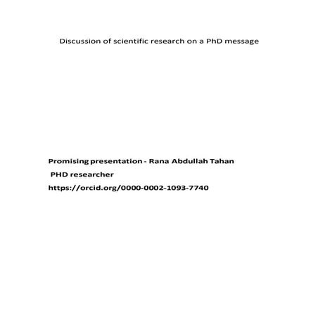 Discussion of scientific research on a ph d message