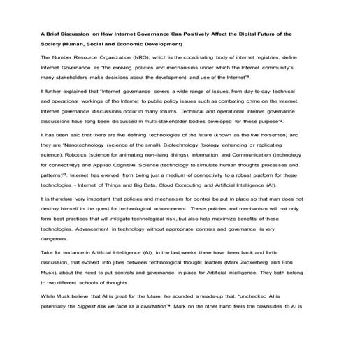 Relevance of Internet Governance