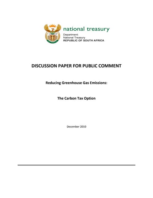 Discussion paper carbon taxes 81210
