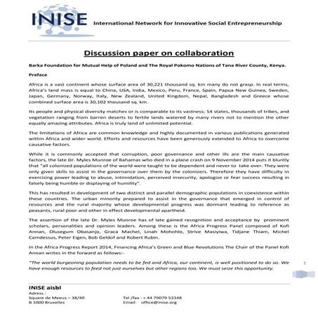 Discussion paper on collaboration - Baiba Dhidha Mjidho