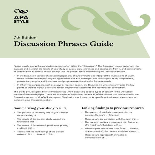 Discussion phrases guide 7th ed.