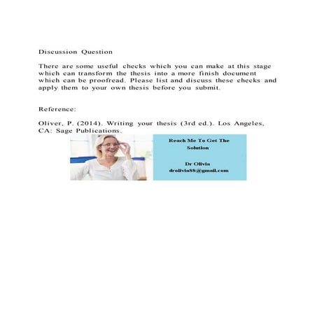 Discussion QuestionThere are some useful checks which you ca | DOCX