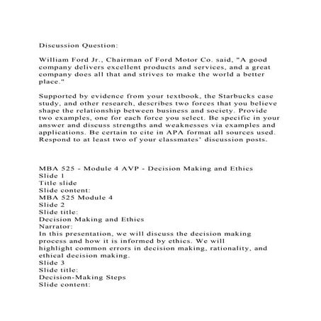 Discussion QuestionWilliam Ford Jr., Chairman of Ford Motor C.docx