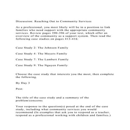 Discussion Reaching Out to Community ServicesAs a professio.docx