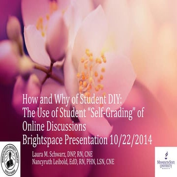 Discussion Self Grading in Brightspace Integrated Learning Platform