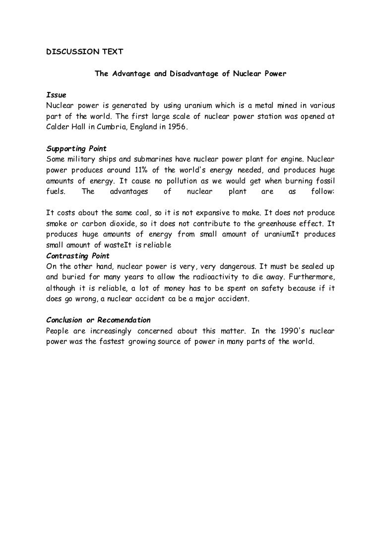 Discussion Tex1 English