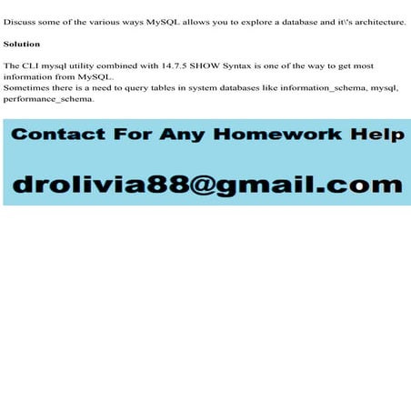 Discuss some of the various ways MySQL allows you to explore a datab.pdf