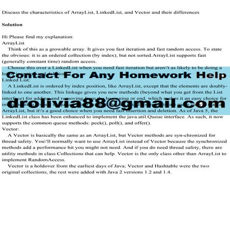Discuss the characteristics of ArrayList, LinkedList, and Vector and.pdf