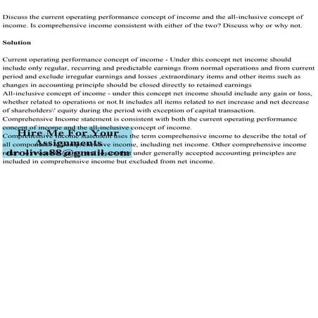 Discuss the current operating performance concept of income and the .pdf