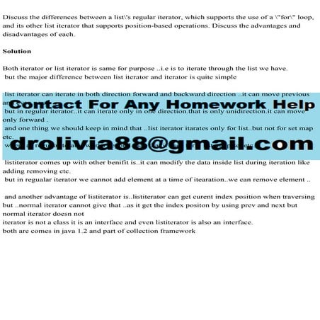 Discuss the differences between a lists regular iterator, which su.pdf