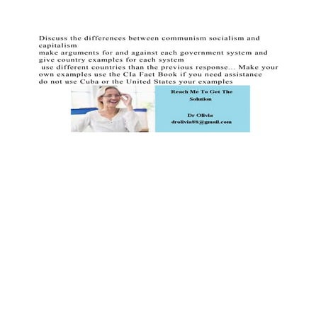 Discuss the differences between communism socialism and capitalism.docx