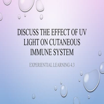 The Impact of Ultraviolet Light on Skin's Immune System and Vitamin D ...